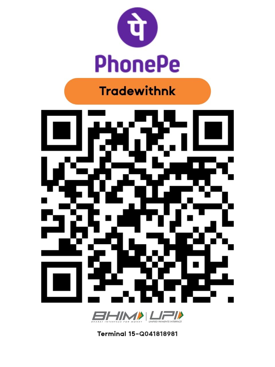 Trade With NK Academy UPI payment QR code